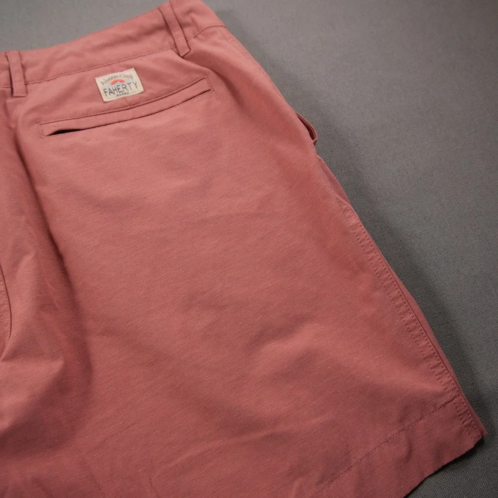 Faherty All Day Hybrid Drawstring Men Shorts 32 MBS2334 Swim Pink Beach Coastal
